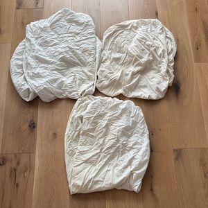 Bundle of 3 Off-White Fitted Crib Sheets
